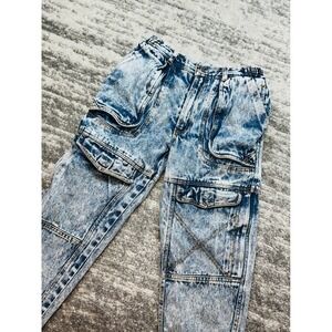 Body Gear Cargo Jeans Kids 8 Blue Acid Wash Vintage Baggy Streetwear Denim‎